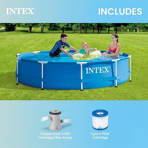 New Intex 10' x 30 Metal Frame Set Swimming Pool with Filter Pump | 28201EH by PUNER Store - 5