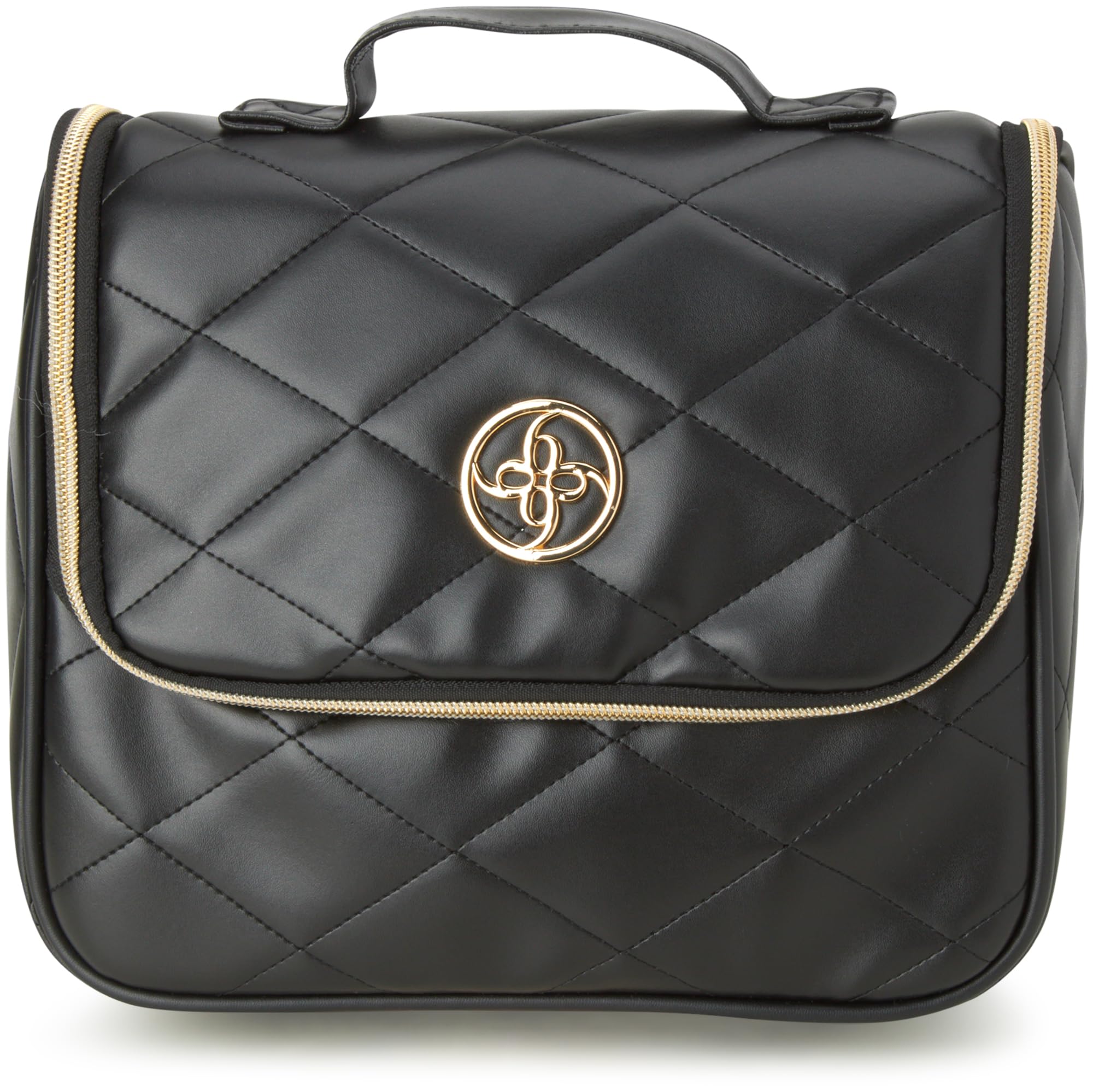 Nine West Women's Toiletries Bag - Travel Makeup and Toiletries Hanging Organizer Set - Makeup Organizer Hanging Case Set, Quilt