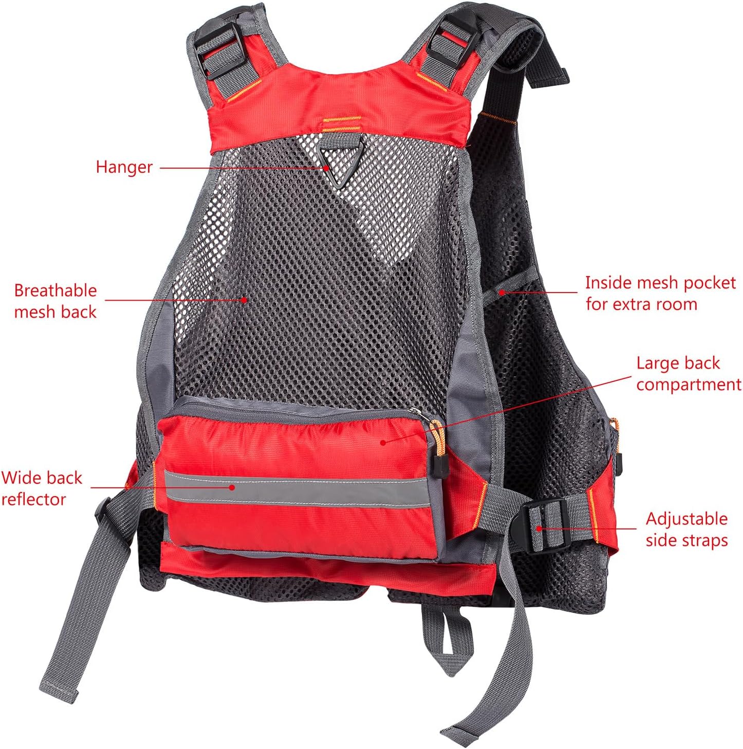 BASSDASH Strap Fishing Vest Adjustable for Men and Women, for Fly Bass Fishing and Outdoor Activities image 4