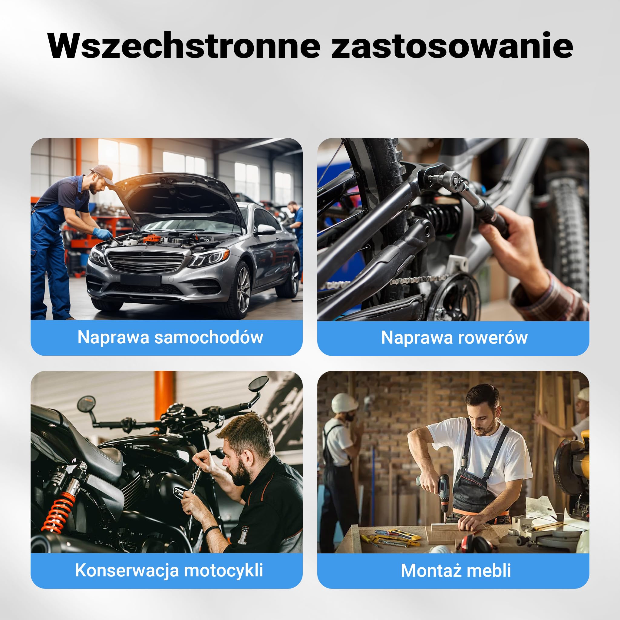 Wiltec Zestaw kluczy nasadowych 108-cz. z napędem ½" (12,5 mm) i ¼" (6,3 mm) i 2 grzechotkami w praktycznej walizce transportowej