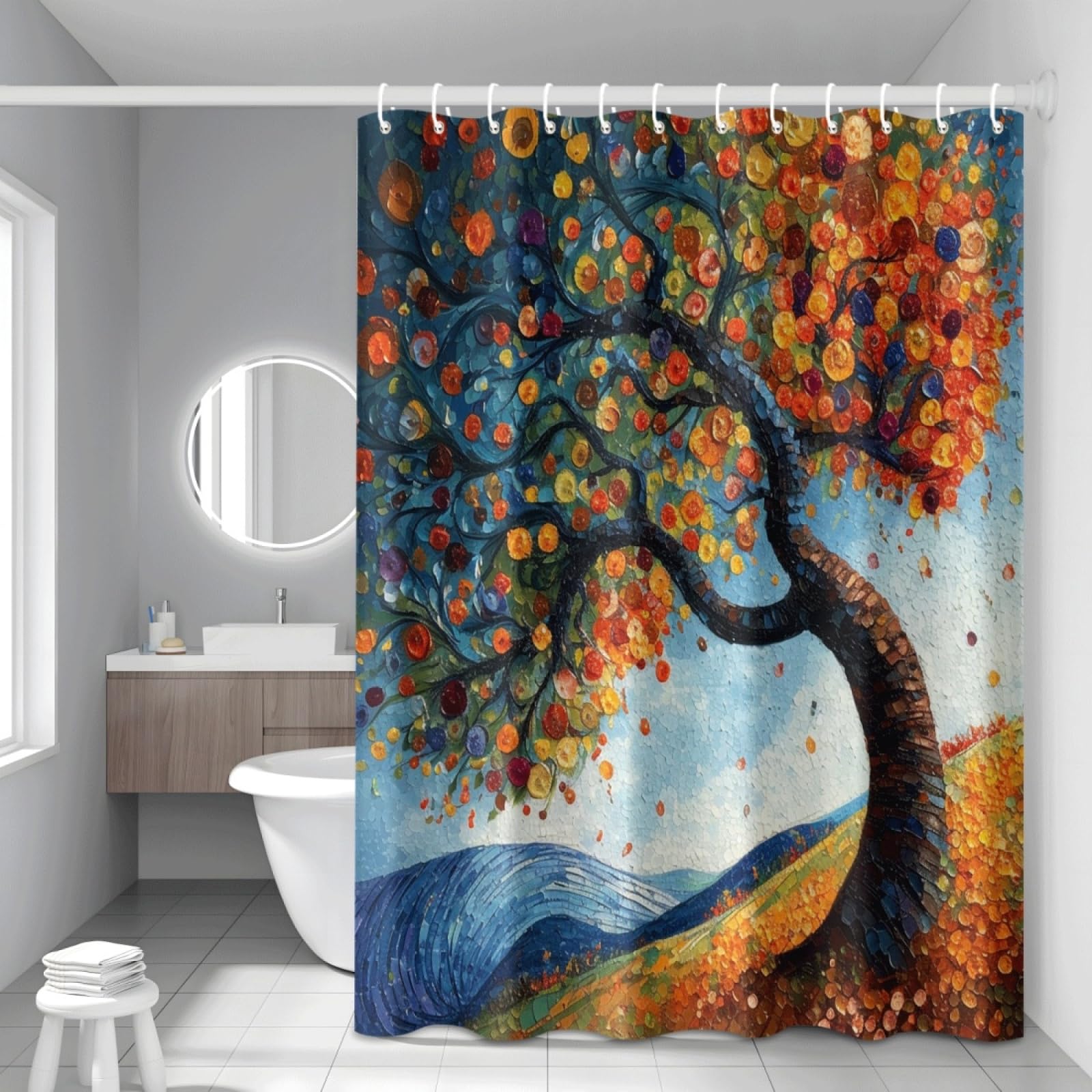 Shower curtain lavable en polyester imperméable 180x200 pour douche