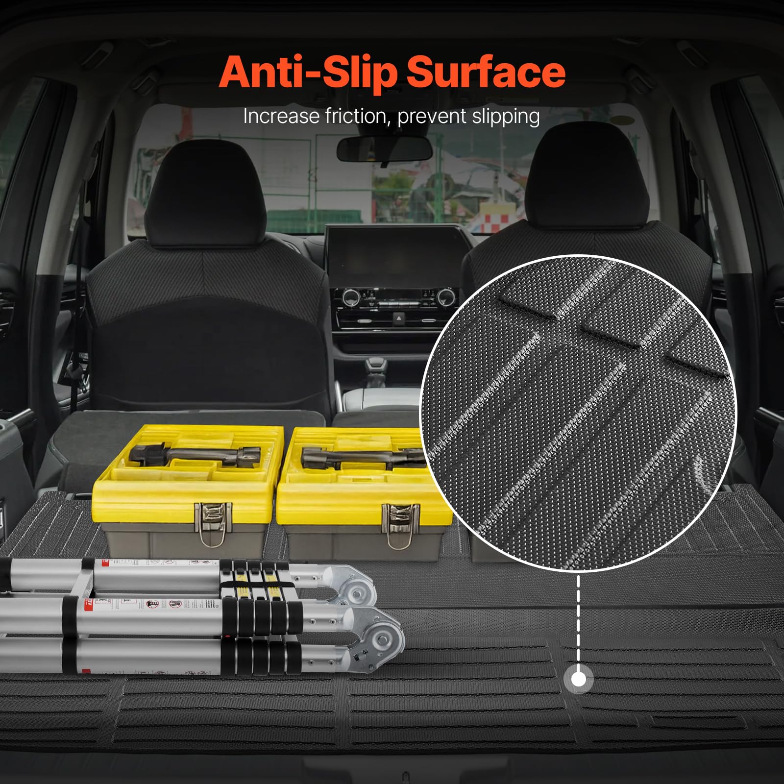 VEVOR Alfombrilla de Carga y Respaldo, Revestimiento de Carga Compatible con Toyota Kluger y Highlander 2020-2024, Protector de Respaldo de TPE para Todo Tipo de Clima, Cómodo y Seguro, Negro