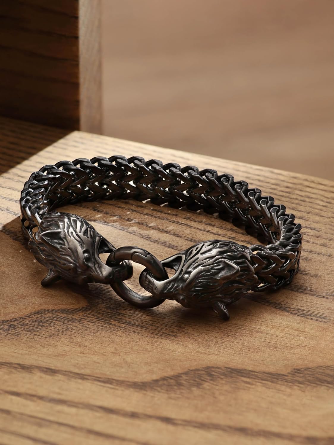 HAQUIL Stainless Steel Mesh Link Chain Bracelet, Goth Gothic Biker Fashion Statement Jewelry Gift for Men - Image 4