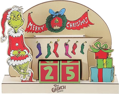 Department 56 Flourish Dr. Seuss The Grinch - Calendario de cuenta regresiva de Adviento para chimenea, 8.7 pulgadas, multicolor disponible en Yaxa Colombia