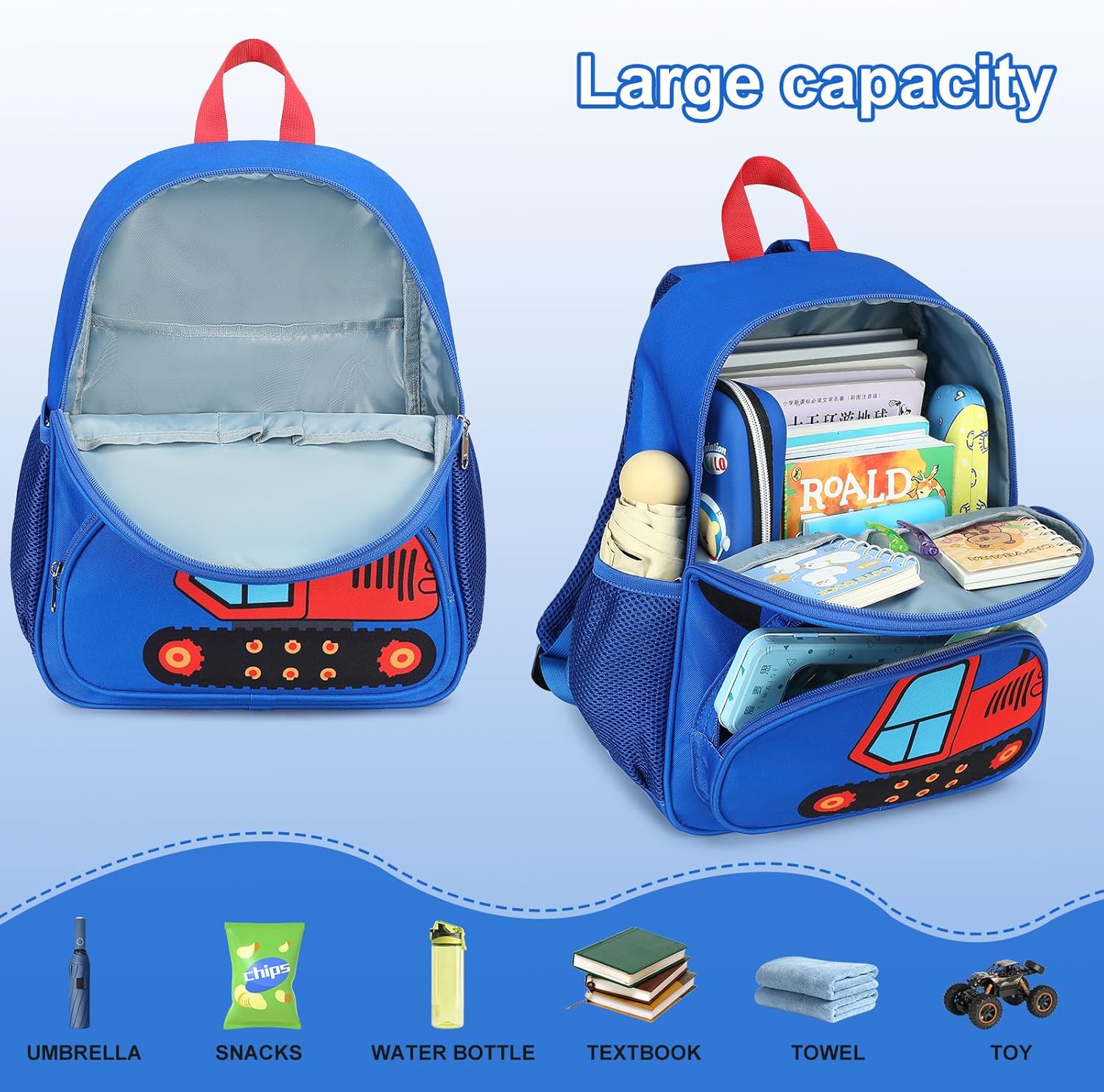 LOIDOU Toddler Backpack Boys Kids Preschool Kindergarten School Backpack Book Bag for Daycare Nursery Travel