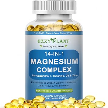 Magnesium Complex Softgels, High Absorption Magnesium Supplement with Glycinate, Citrate, Malate, Taurate, 14-in-1 Magnesium Complex for Women & Men for Muscle, Heart, Sleep Support, 2 Month Supply