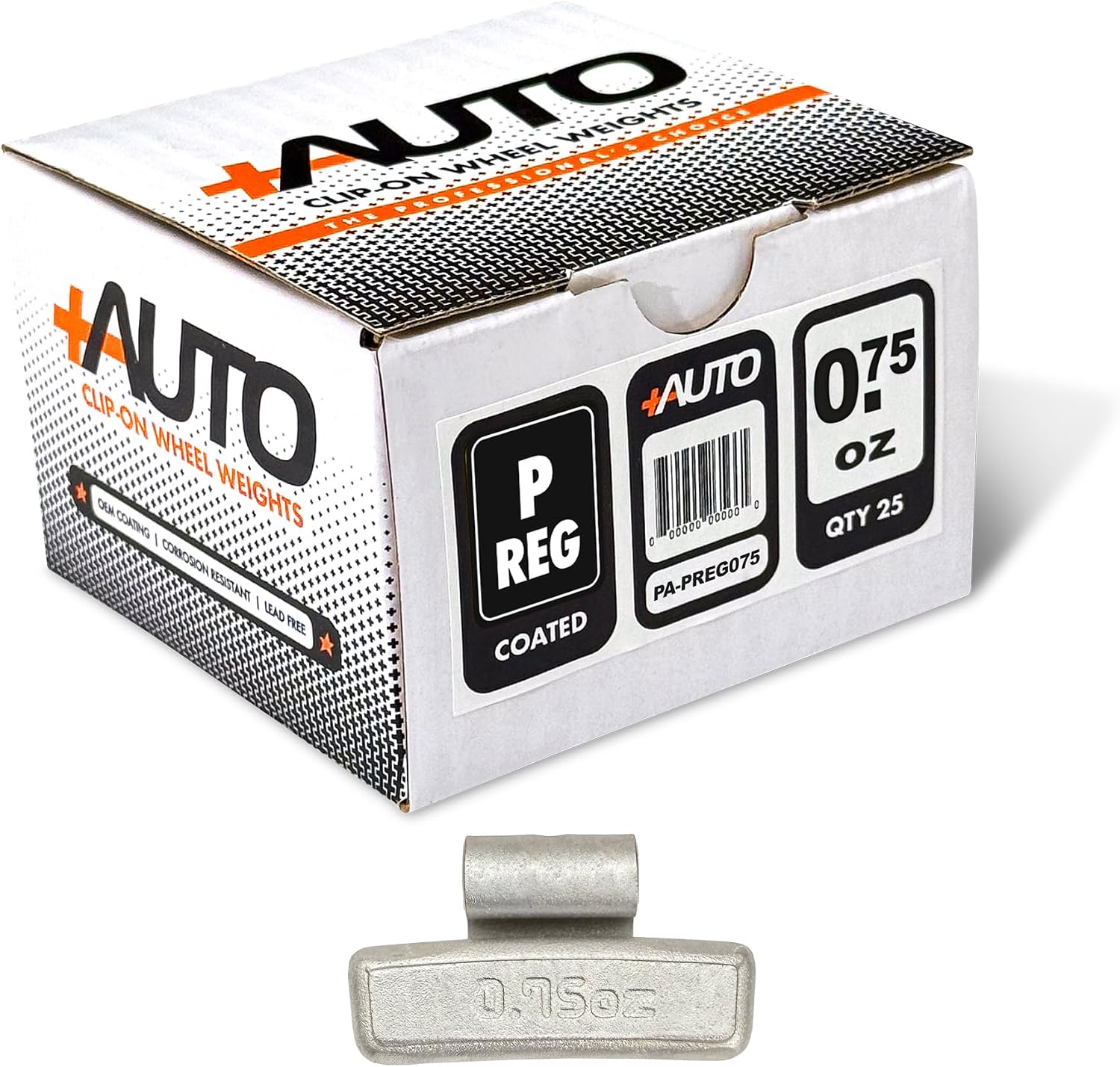 +AUTO P/REG-Style Coated Steel Clip-On Wheel Weights, Passenger Cars, Exceeds Exceeds OE Spec, USA Professional Grade, Qty 25 (3.00 oz)