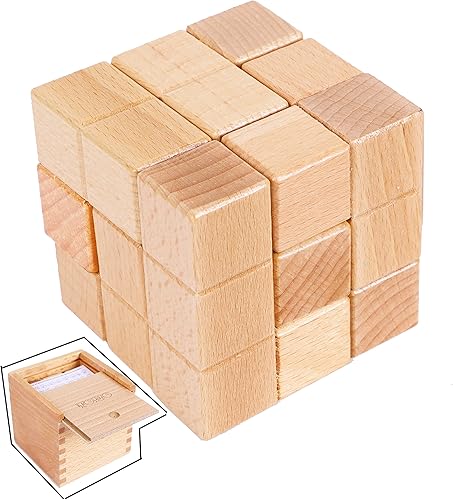 TOWO - Rompecabezas de madera grande de Soma – Rompecabezas de rompecabezas de lógica IQ para niños y adultos – Conjuntos de regalo para hombre,