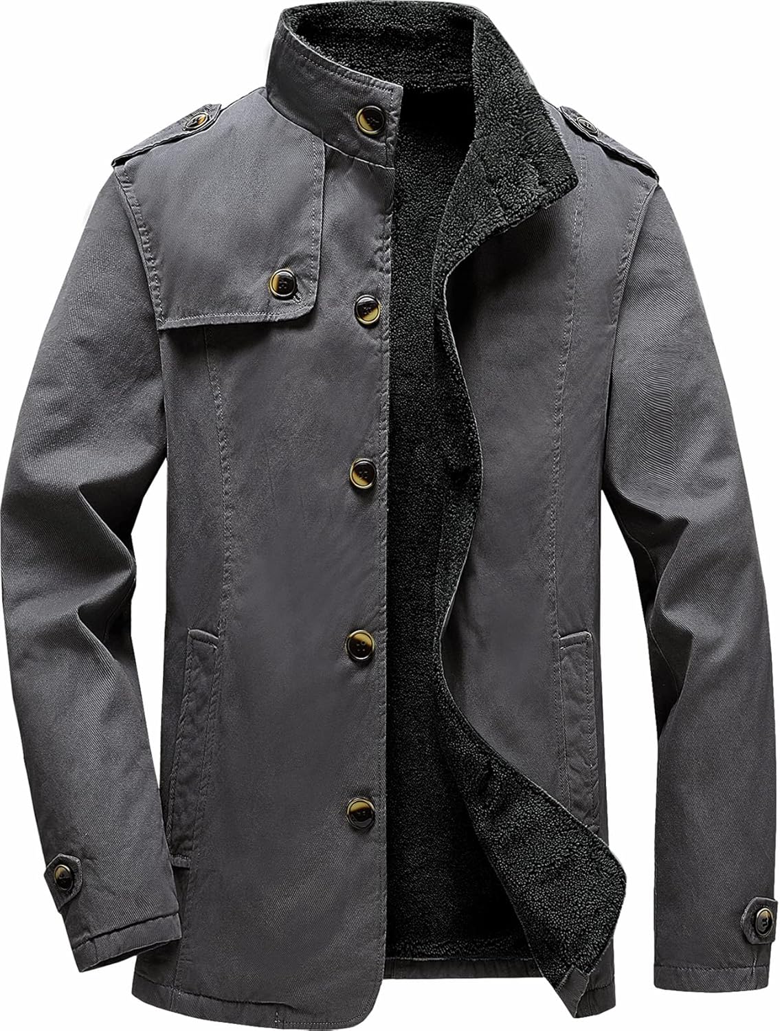 Vcansion Men’s Winter Sherpa Lined Fleece Parka Jacket Windproof Coat Stand Collar Military Jacket Vcansion Men’s Winter Sherpa Lined Fleece Parka Jacket Windproof Coat Stand Collar Military Jacket