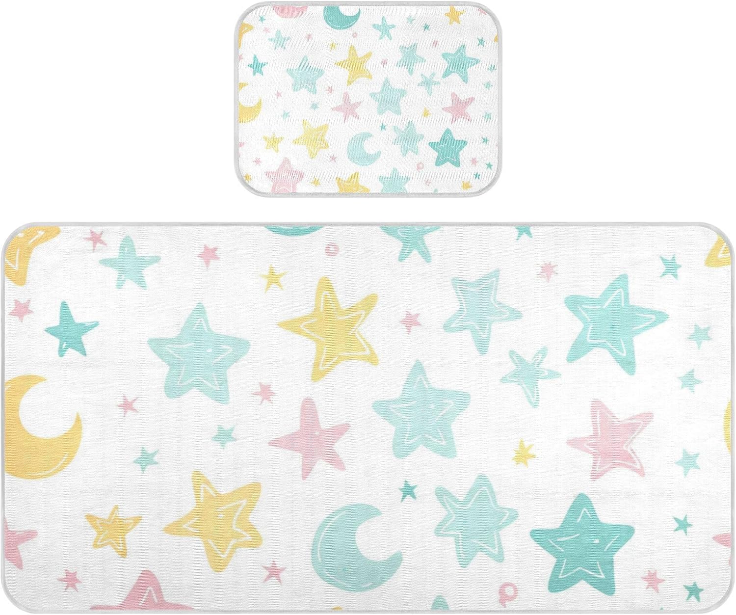Stars Cooling Baby Bed Mattress Protector 28" x 52" Washable Pads for Bed for Baby&Toddler