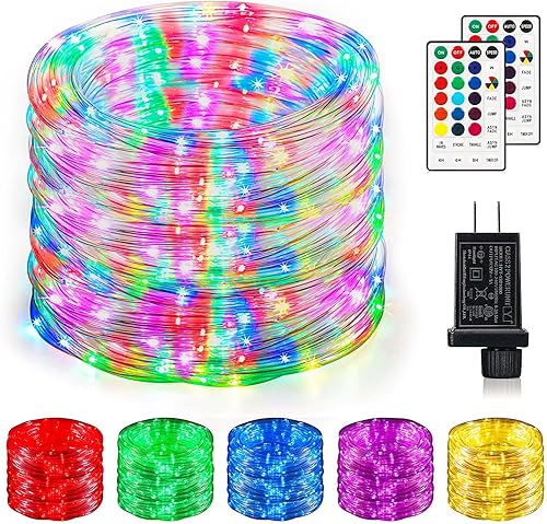 SURLED Tira de luces para exteriores de 164 pies, 200 luces LED, 16 colores cambiantes con control remoto, luces impermeables para exteriores, para SURLED Tira de luces para exteriores de 164 pies, 200 luces LED, 16 colores cambiantes con control remoto, luces impermeables para exteriores, para