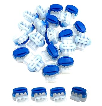 30Pcs 3 Way Wire Connectors,Waterproof Electrical 314-BOX Self-Stripping Pigtail Connectors for 22-14 AWG Cables