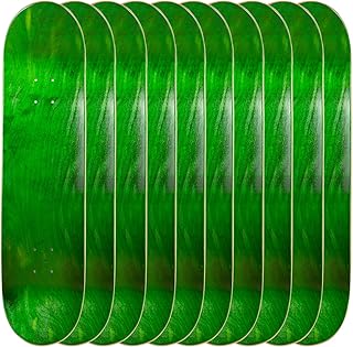 Cal 7 Blank Maple Skateboard Decks (Bundle of 10) (8.25 Inch, Green)