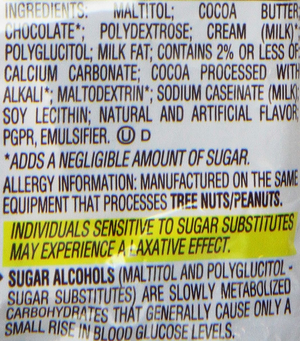 HERSHEY Chocolate Candy, Sugar Free, 3-Ounce Bags (Pack of 12)