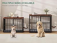 Vista 5 de Mueble de jaula para perros grandes de 88.6 pulgadas, perrera de madera con cuencos y 3 puertas, mueble de jaula doble soporte para TV para perros