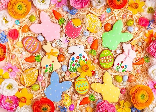 HUADADA Rompecabezas de 1000 piezas para adultos, galletas de Pascua, rompecabezas para adultos y niños, juegos educativos de 1000 piezas coloridos