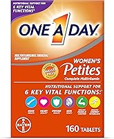 One A Day Women's Petite Multivitamin: Immune, Bone & Heart Support with Vitamins A, C, D, E, Zinc - Smaller Tablets, 160 Count