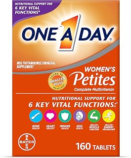 One A Day Women's Petite Multivitamin: Immune, Bone & Heart Support with Vitamins A, C, D, E, Zinc - Smaller Tablets, 160 Count