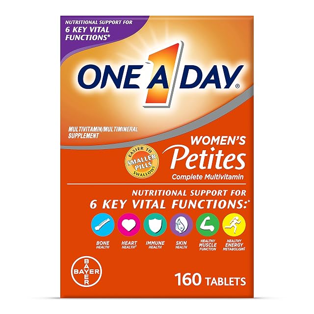 One A Day Womens Petites Multivitamin Supplement with Vitamin A C D E and Zinc for Immune Health