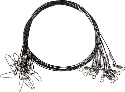 Fishing Leaders Line Steel Leaders Fishing Saltwater 125LB Fishing Leaders leader, Black