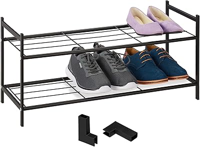 Relaxdays Scarpiera a 3 Ripiani, Scaffale HxLxP: 58 x 100 x 28 cm, Portascarpe Salvaspazio Slim