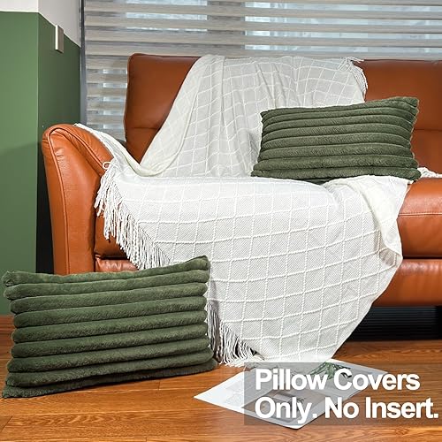 Miniatura 27 de Juego de 2 fundas de almohada de 18 x 18 pulgadas, fundas decorativas de piel sintética para cama, funda de almohada suave y esponjosa con respaldo