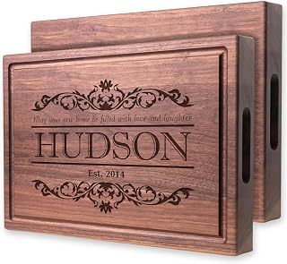 Straga Handmade XL Chopping Block Personalized Rustic Quote Design #301-Wedding Gift for Couples-Housewarming & Closing Present-Real Estate-Custom Gift for Parents-Wife-Husband-Family