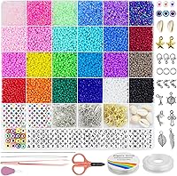 Vista 1 de Redtwo Juego de 8000 cuentas de cristal de 0.118 pulgadas para hacer pulseras, cuentas pequeñas de amistad para hacer joyas, cuentas de letras
