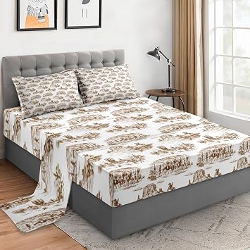 WeCozy Twin Bed Sheet Set, 3 Pieces American Desert Bedding with Flat