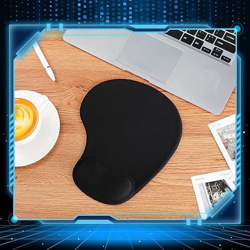 Miniatura 7 de 24 alfombrillas ergonómicas para mouse con soporte de muñeca, alfombrilla de mouse de oficina, alfombrilla de mouse negra para juegos, accesorios de