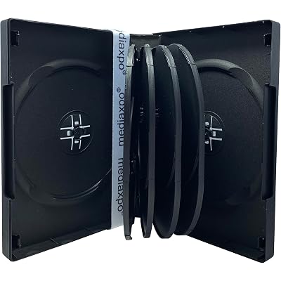 Mediaxpo Space-Saving Multi DVD Case - Holds up to 10 Discs - Clear Plastic Cover - Keep Your Media Safe and Organized (Pack of 10)