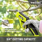 SnapFresh 4V Cordless Electric Pruning Shears, 4.0Ah Battery Powered Garden Pruner with Extra Blade, 3/4" Cutting Capacity, Tool-Free Quick Blade Swap, Lightweight Branch Cutter Gardening Scissors