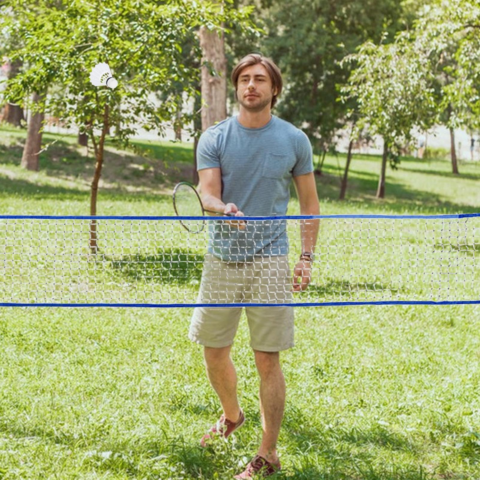 Set completo di badminton - Set da badminton portatile con rete per adulti | Set da badminton da esterno per spiaggia | Giardino, palestra, piazza, cortile