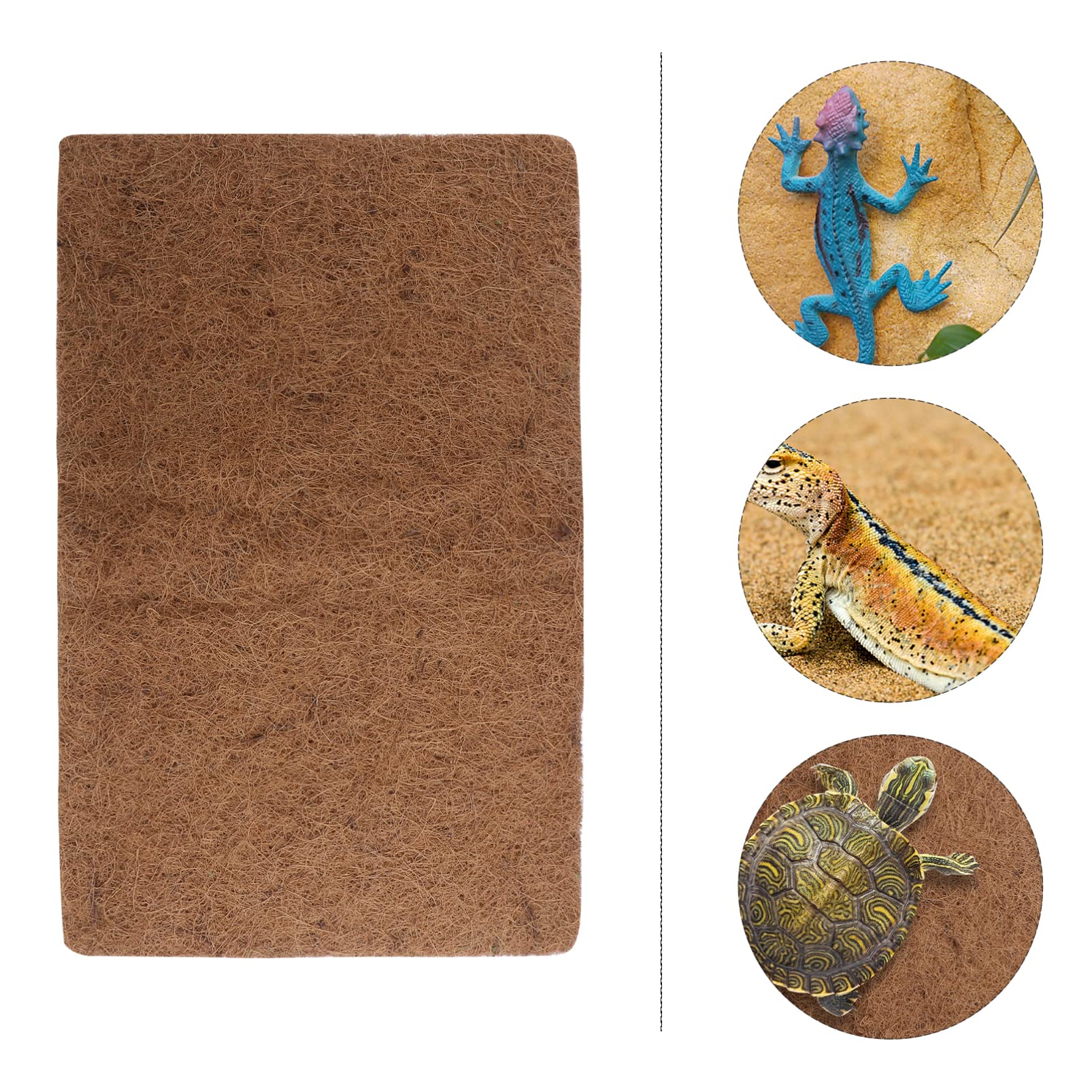 POPETPOP 3 Pezzi rettili Mat in Fibra di Cocco Naturale Mat Traspirante Biancheria da Letto Fodera Rettile Forniture 50 x 30 cm