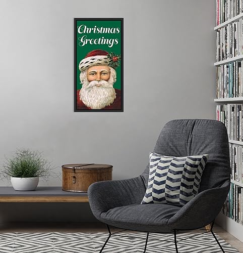 Miniatura 6 de Amanti Art Framed Canvas Wall Art 27x14 Retro Santa Claus I by Alicia Longley, Framed Wall Art Canvas, Holidays Artwork, Modern Decor, Medium Poster