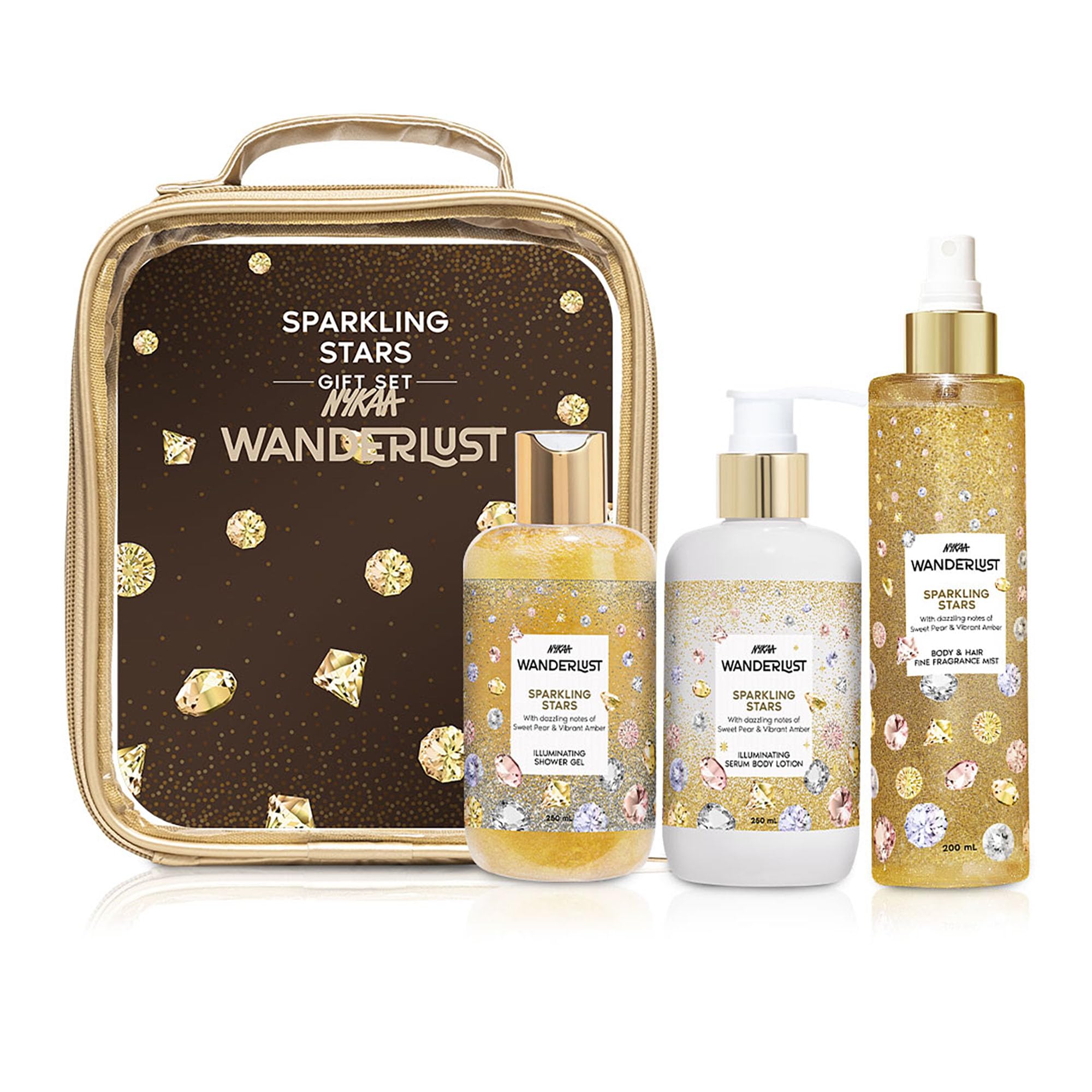 Nykaa Wanderlust Rakhi Gift Set for Women – Sparkling Stars Fragrance Body Care Kit (700ml) | Shower Gel, Body Lotion, Mist with Free Pouch | Premium Luxury Raksha Bandhan, Festive & Birthday Gifting Combo-picture-11