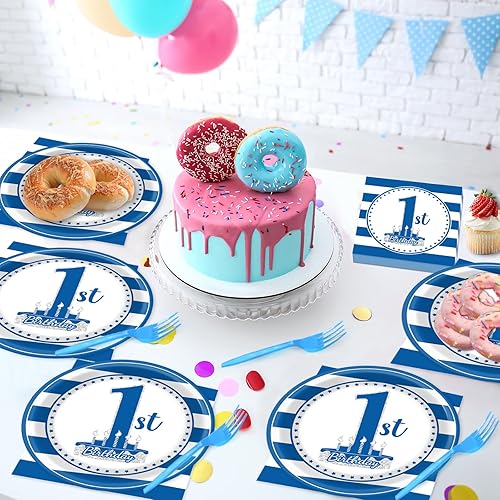 Miniatura 61 de 96 piezas de suministros de fiesta de cumpleaños florales de cumpleaños, platos de papel, servilletas, flores de oro rosa, decoraciones de fiesta