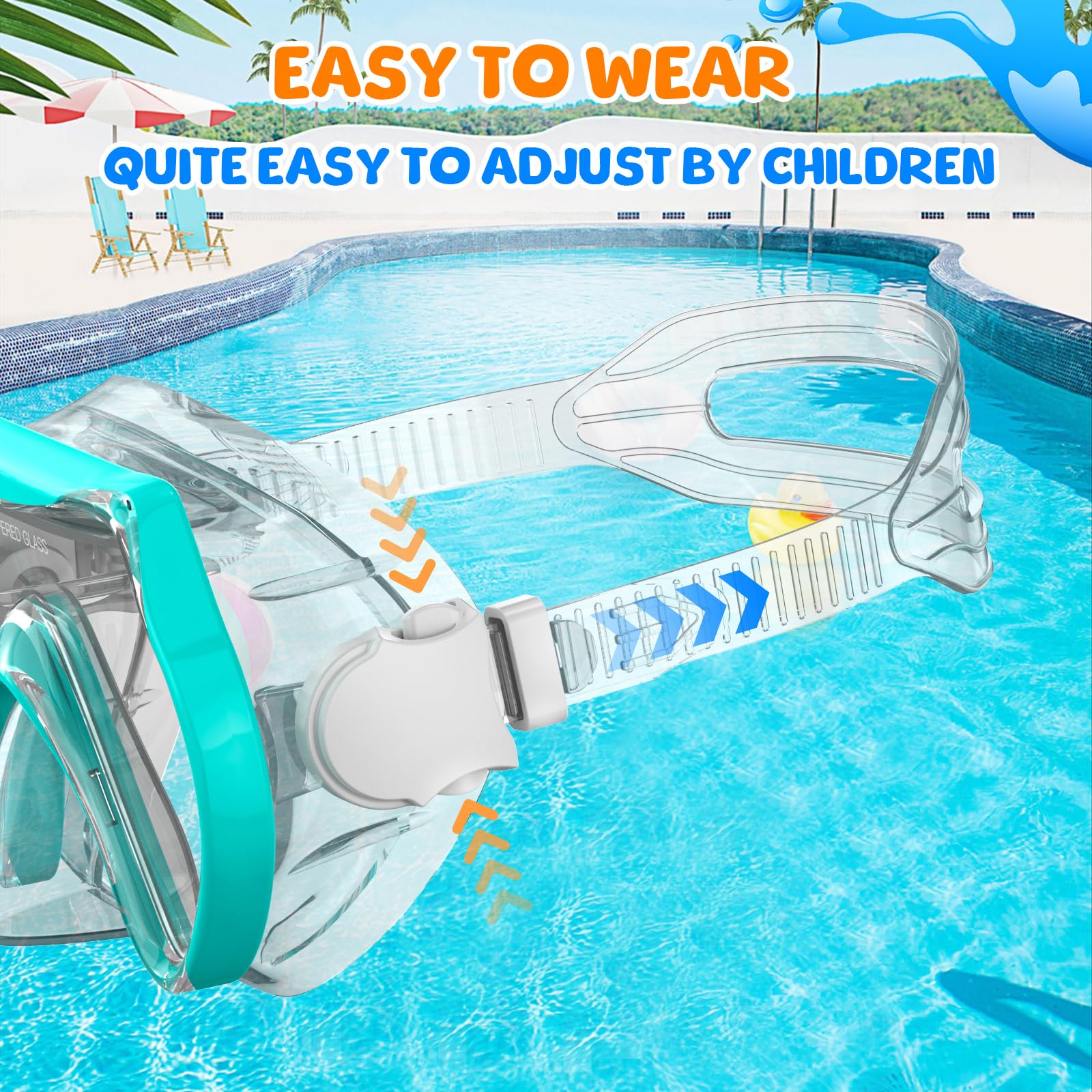 Kinder Schnorchelmaske Mit 180° Panoramablick - Wasserdicht & Verstellbar Für Mädchen & Jungen 6-15 Jahre