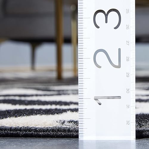 Miniatura 7 de Well Woven Alfombra de área negra Chevron de 5 x 7 pies