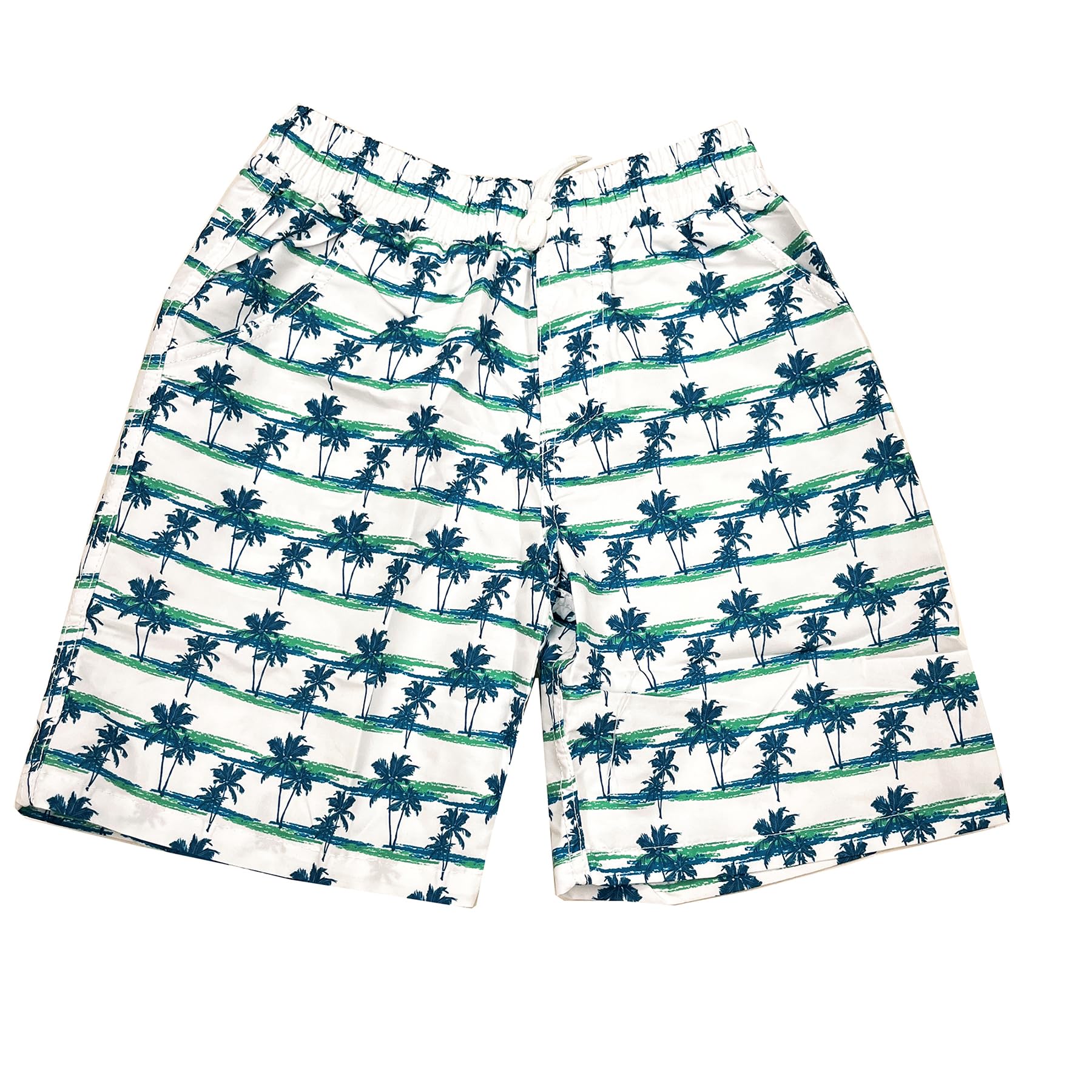 Zzxlw Badeshorts Jungen Kurze Hose Kinder Badehose verstellbare Schnur Tasche Strand Atmungsaktiv Casual Shorts 123-158 cm Muster 7-12 Jahre Sommer Boardshorts