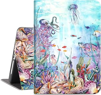 iPad Air 2 Case, iPad 6th Generation Case, iPad 5th Generation case, iPadCase 6th Generation, 9.7 Inch iPad Air 1st Gen Cases Multi-Angle View Adjustable Stand Auto Wake/Sleep, Ocean Seaworld