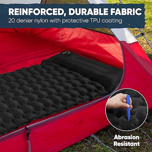 Miniatura 3 de Powerlix Almohadilla de dormir  Almohadilla de espuma autoinflable  Colchón ultrático aislado de 3 pulgadas para campamento, mochileros, senderismo,