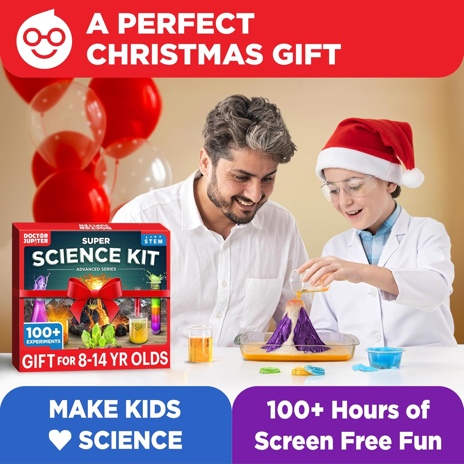 Doctor Jupiter Super Science Kit for Kids Ages 8-12 | Chemistry Set, STEM Toy with 100+ Experiments & Geyser Tube Ideas for Boys & Girls 8+ Years Old | Learning & Educational Projects - Image 9