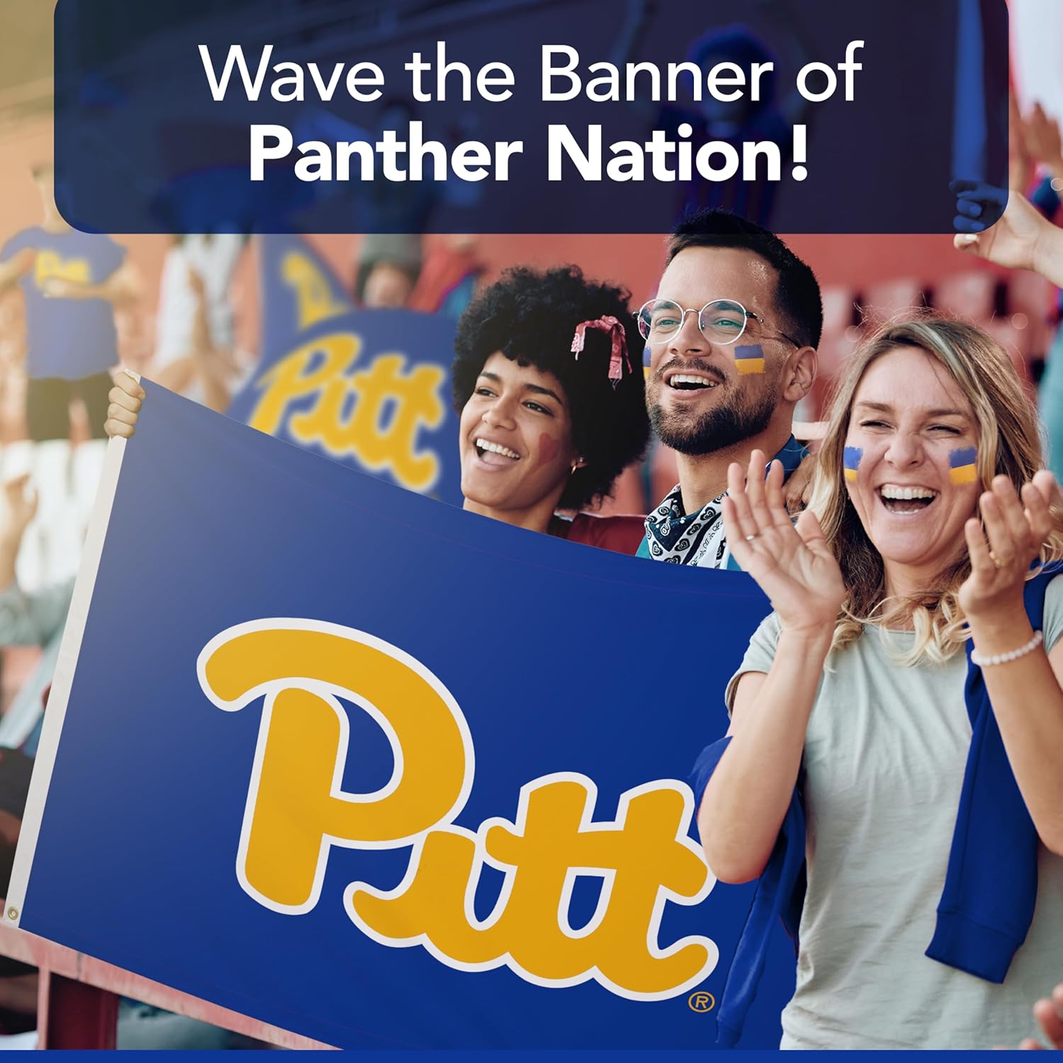 Pittsburgh Panthers College Sports Printed Flag - NCAA Licensed - Nylon - School Banner (Navy Blue) (3' x 5')