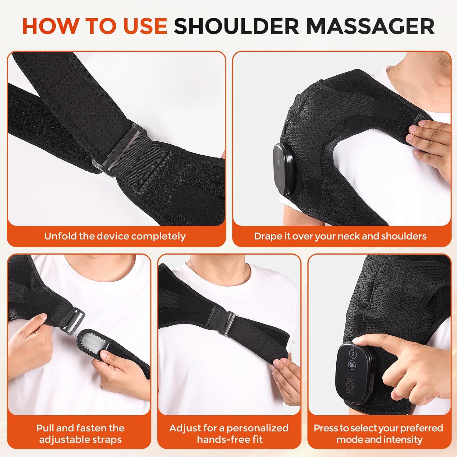 Shoulder Massager for Pain Relief & Rotator Cuff Shoulder Heating Pad