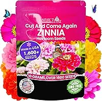 Vista 1 de NatureZ Edge Semillas de zinnia para plantar al aire libre 2026, más de 1600 semillas de flores, 0.35 onzas, sin OMG, fabricadas en Estados Unidos