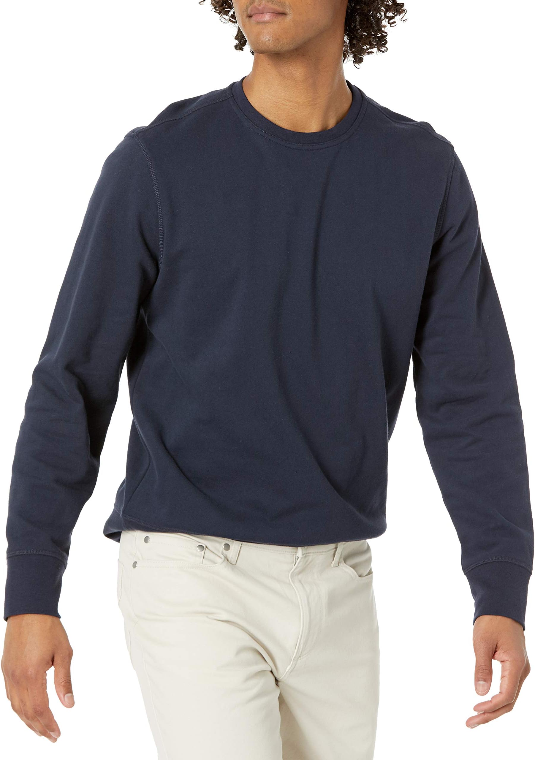 Amazon EssentialsMen's Long-Sleeve Lightweight Fleece French Terry Crewneck SweatshirtOEKO-TEX STANDARD 100