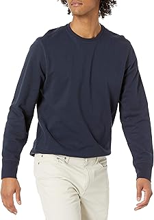 Men's Long-Sleeve Lightweight French Terry Crewneck Sweatshirt