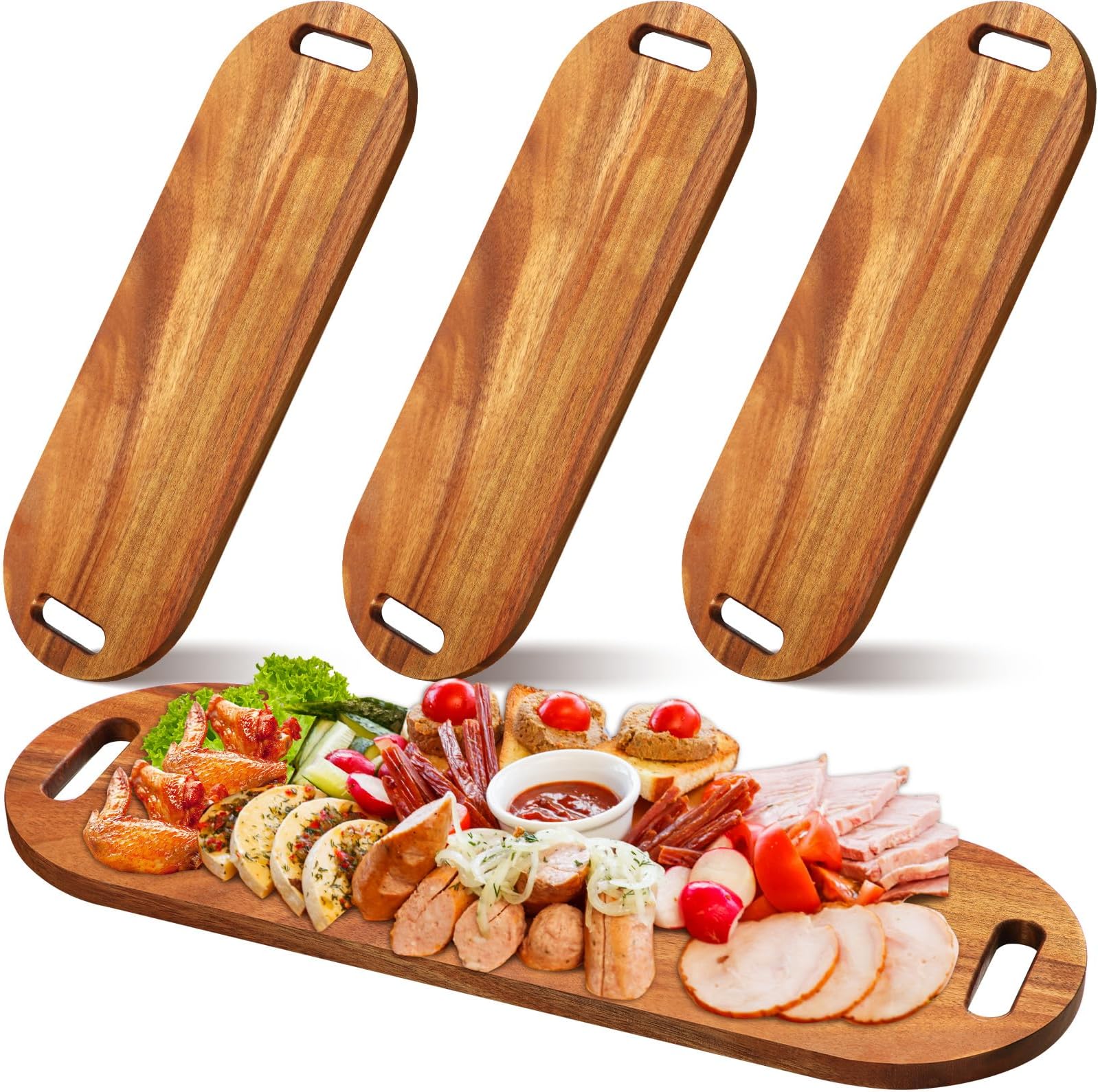Amazon.com: Hushee 3 Pcs 26" Acacia Wooden Charcuterie Boards Extra ...