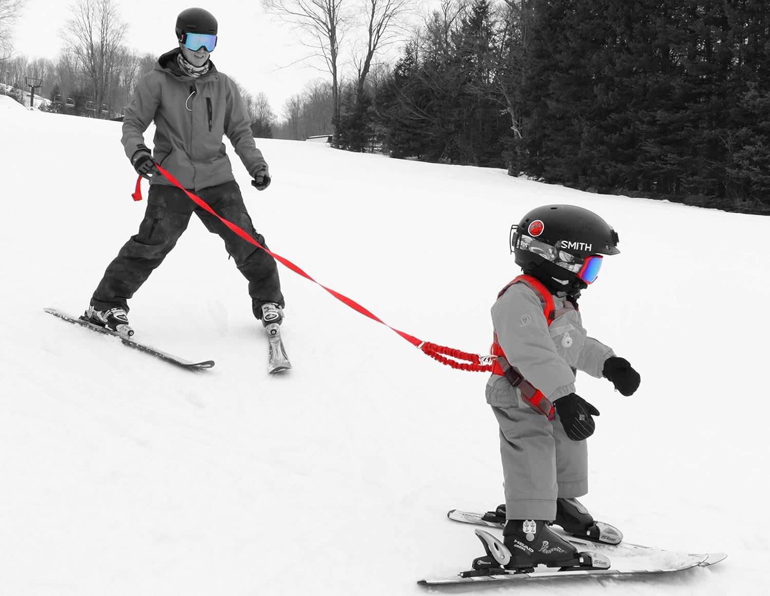 MDXONE Kids Ski & Snowboard Harness – Child Trainer with 9' Rope, Bungee Cords & Removable Seat for Ages 2–6